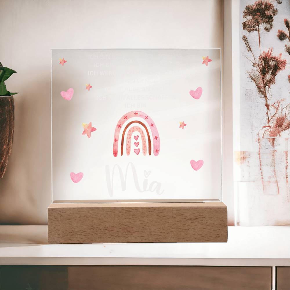 Personalisiertes Acryl LED Licht Mit Namen - Acrylic Square Plaque