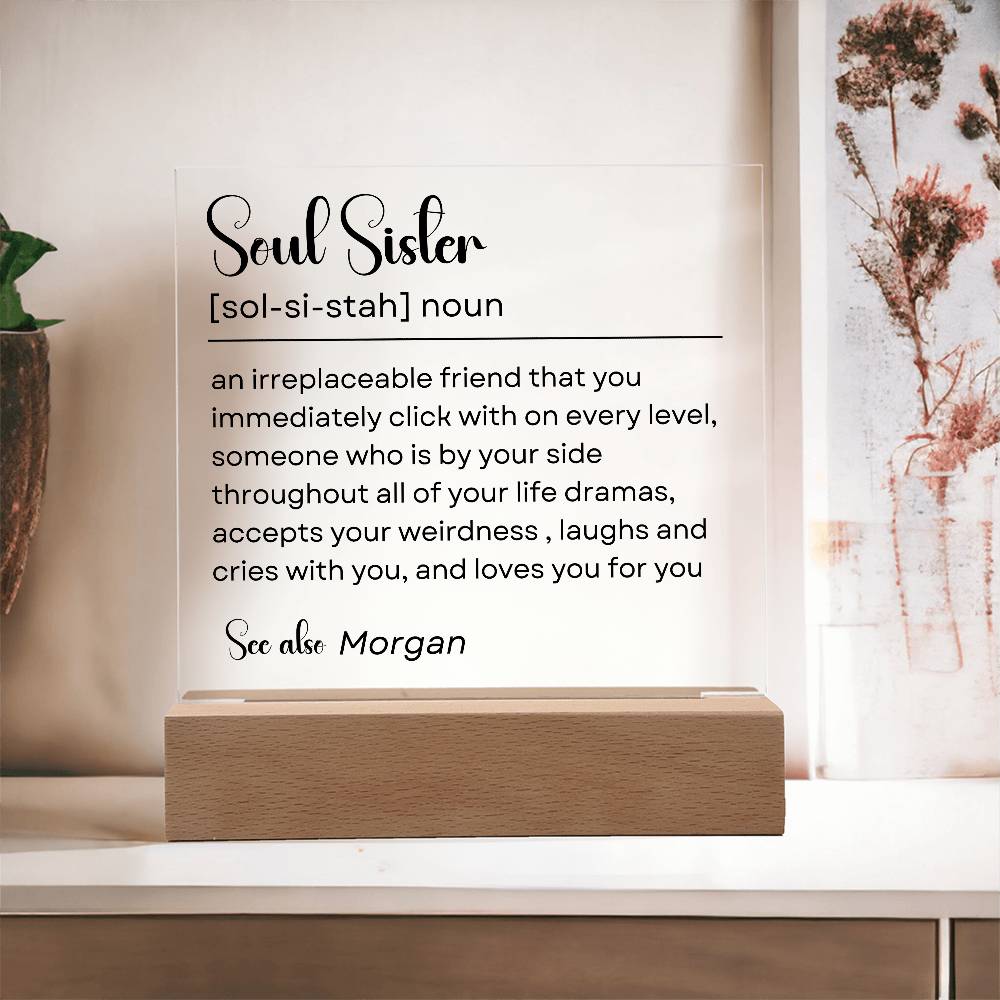 Personalized Soul Sister Plaque 1 - Acrylic Square Plaque