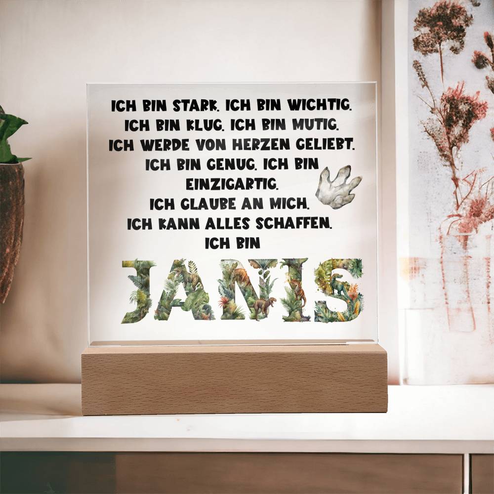 Personalisiertes Geschenk Zum Schulanfang - Ich Bin Einzigartig - Acrylic Square Plaque