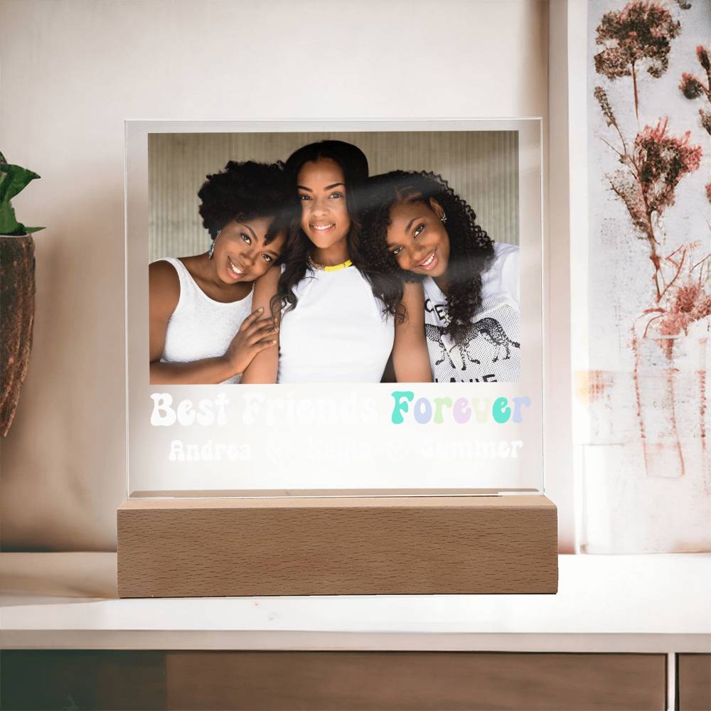 Best Friends Forever 15 - Acrylic Square Plaque (white text)