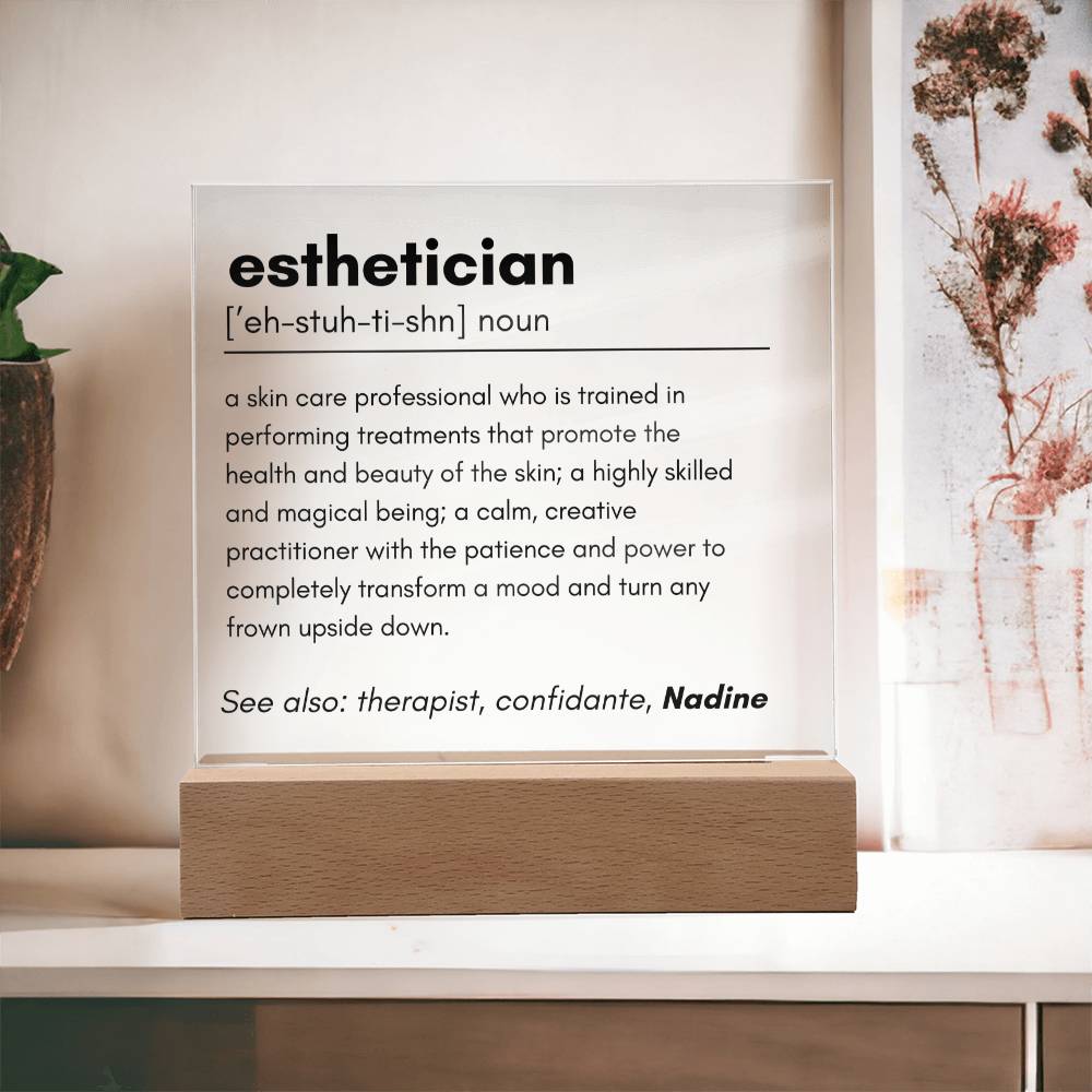 Esthetician Definition Acrylic Plaque 1