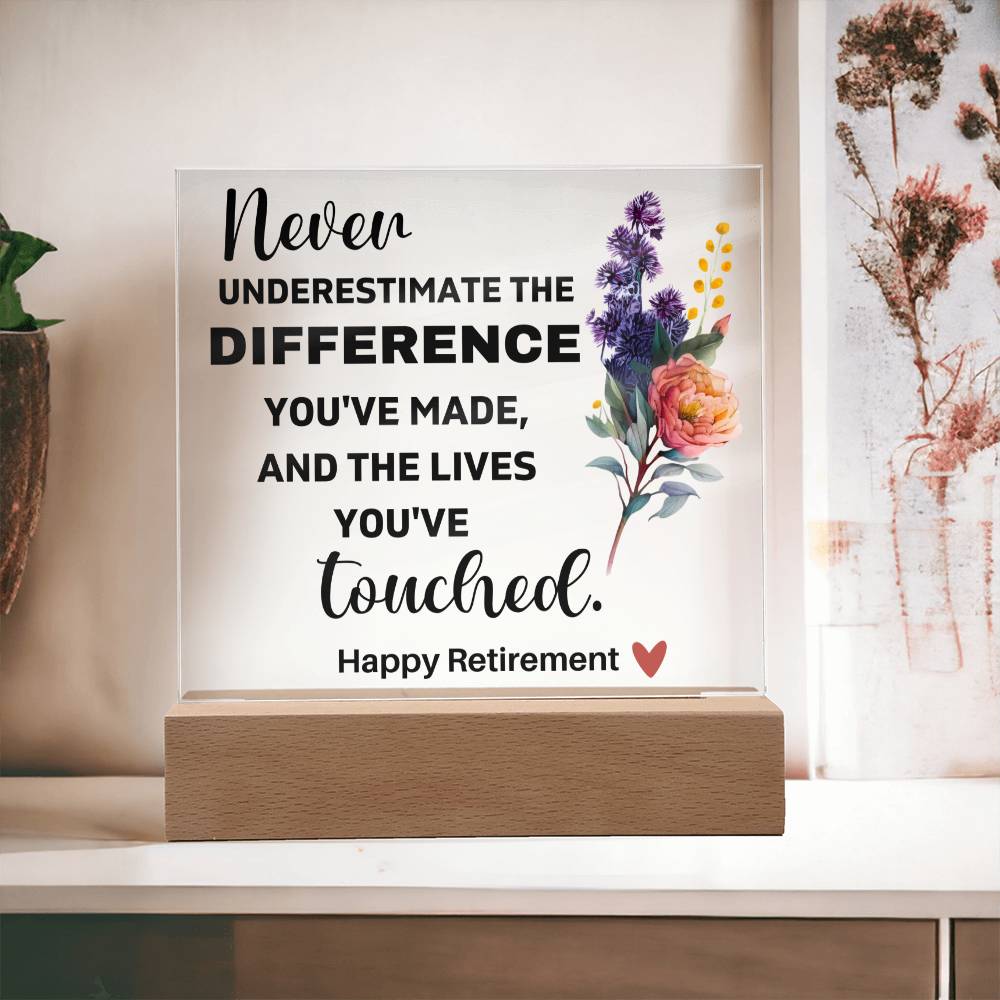 Happy Retirement - Acrylic Square Plaque