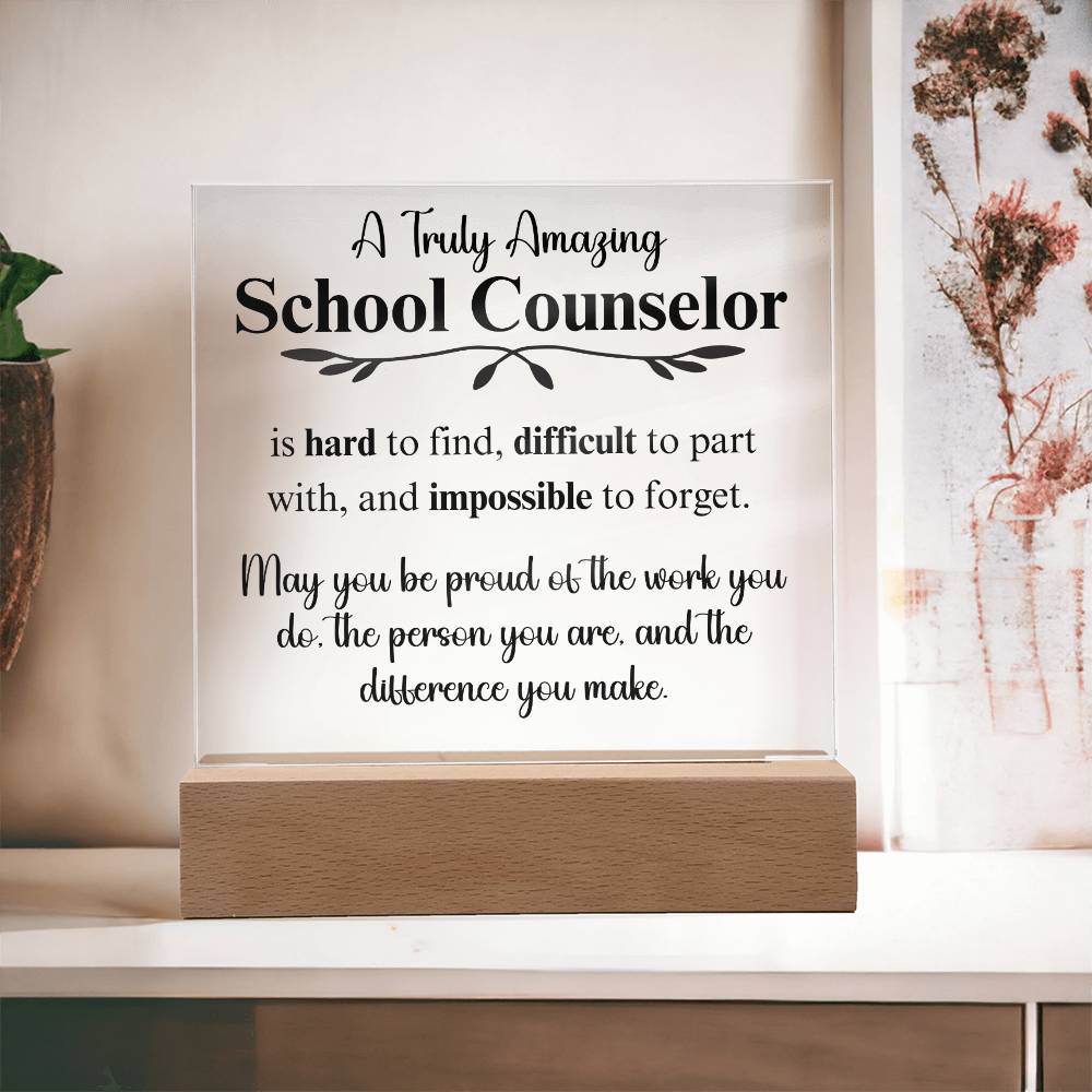 Personalized School Councelor Gift - Acrylic Square Plaque