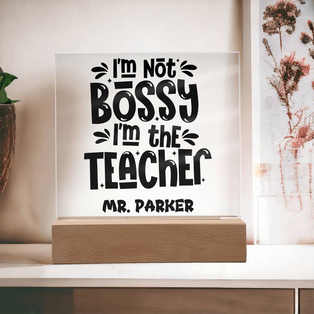 Teacher Square Acrylic Plaque 12