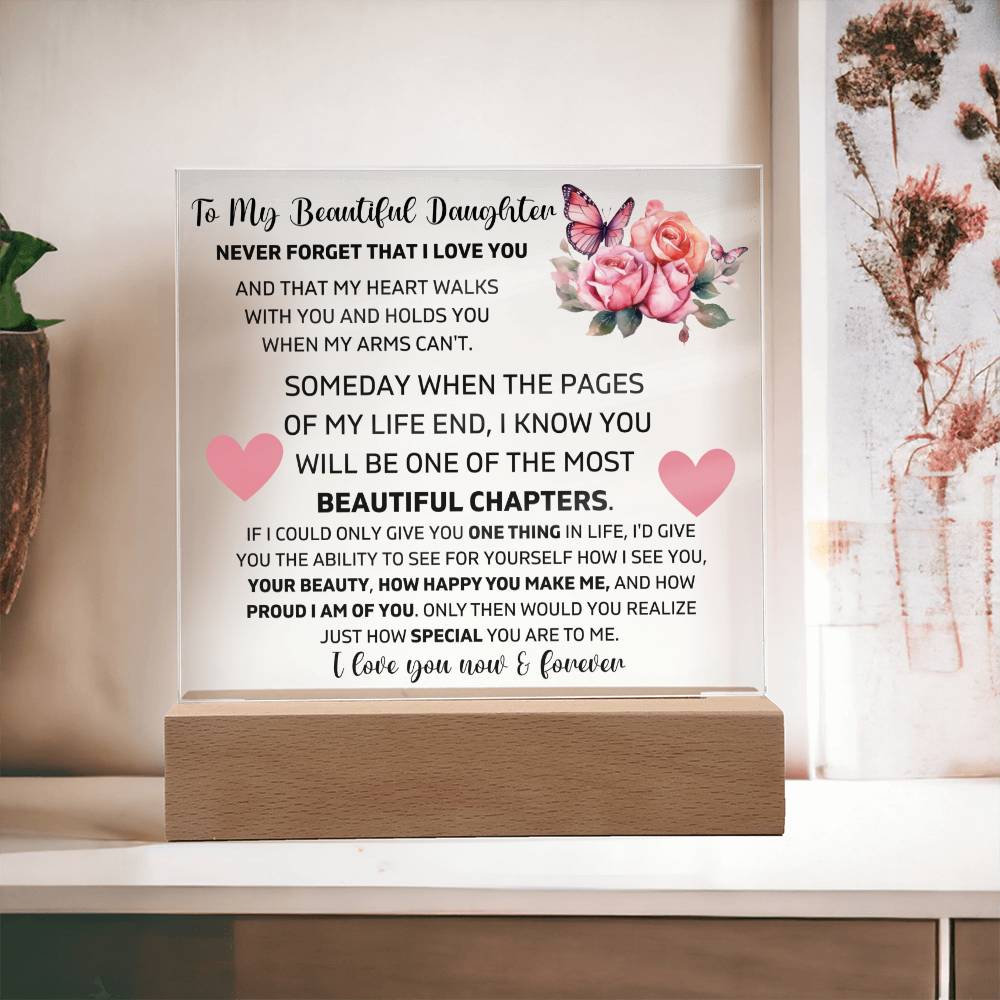 To My Daughter - Proud Of You - Square Acrylic Plaque