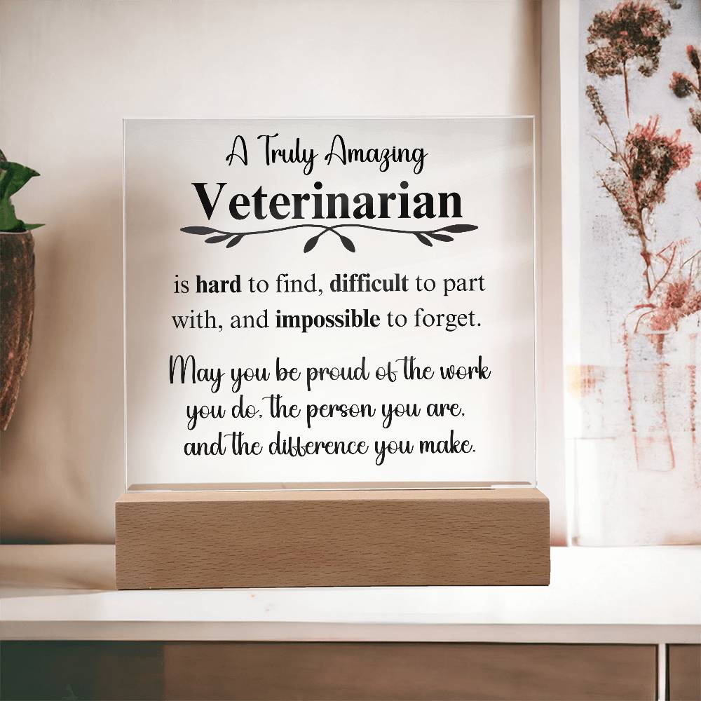 Personalized Veterinarian Gift - Acrylic Square Plaque