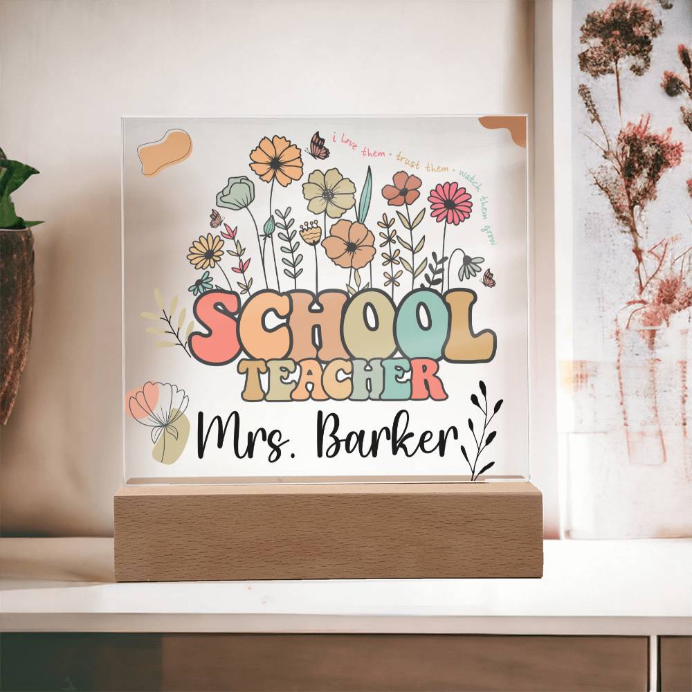 Teacher Square Acrylic Plaque 3