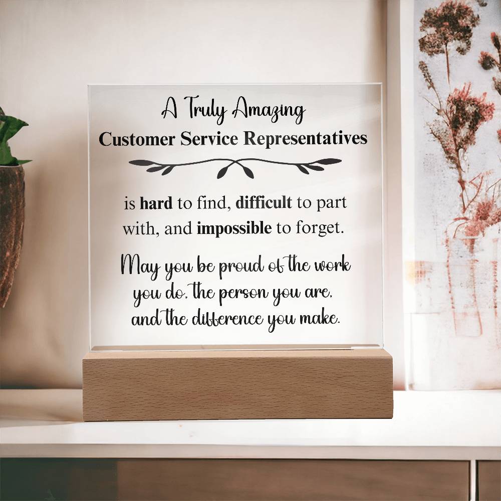 Personalized Customer Service Representative Gift - Acrylic Square Plaque