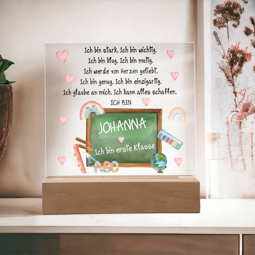 Personalisiertes Geschenk Zum Schulanfang - Acrylic Square Plaque