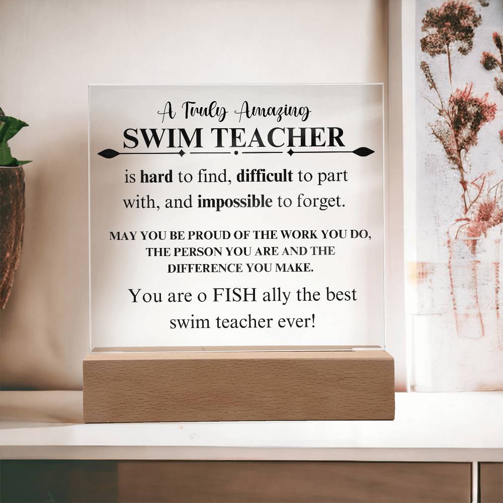 Swim Coach Gift 1 - Acrylic Square Plaque