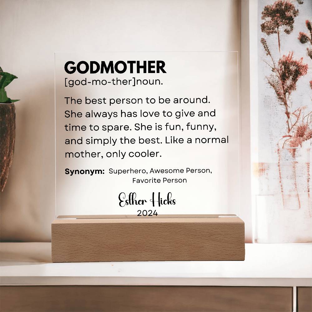 Personalized Godparents Gift 5 - Acrylic Square Plaque