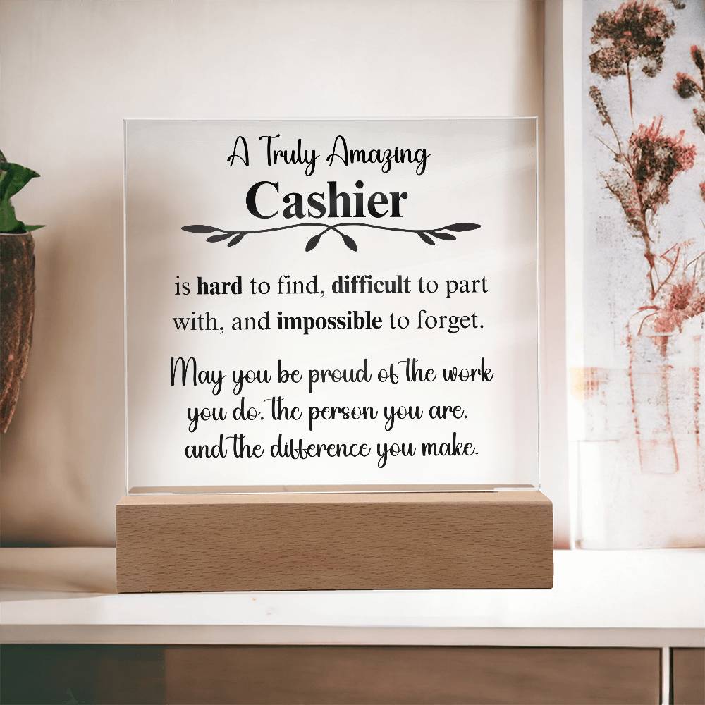 Personalized Cashier Gift - Acrylic Square Plaque