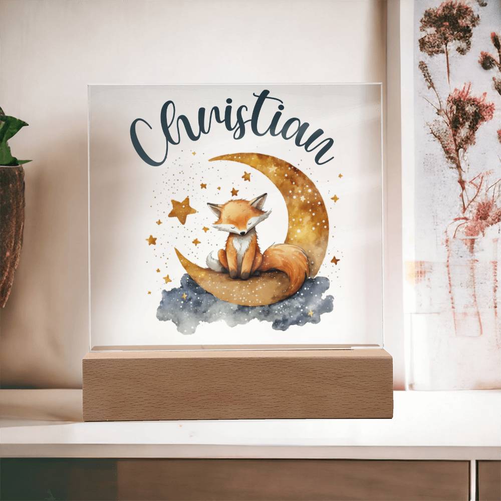 Nachtlicht Personalisiert Mit Namen - Acrylic Square Plaque