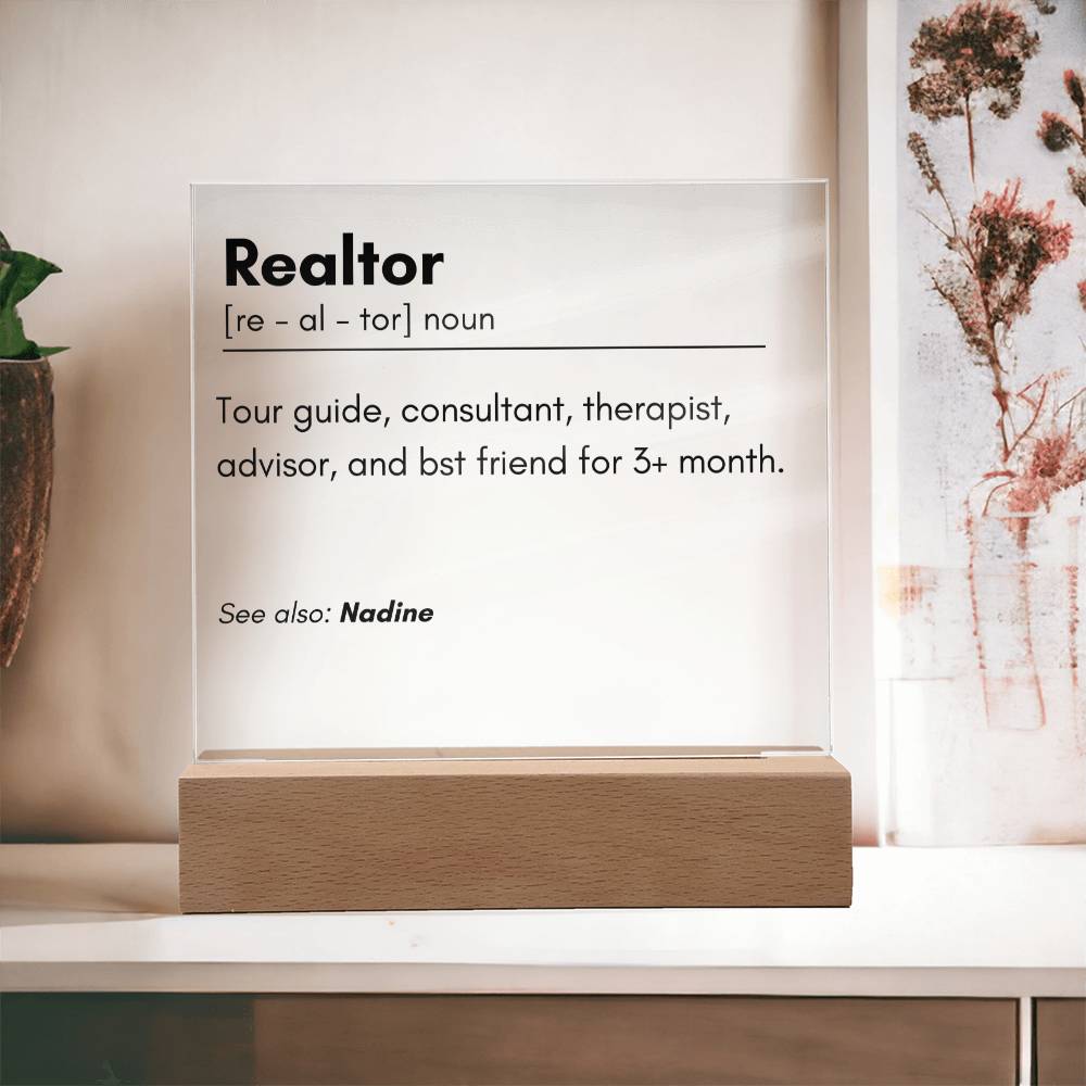 Realtor Definition Acrylic Plaque