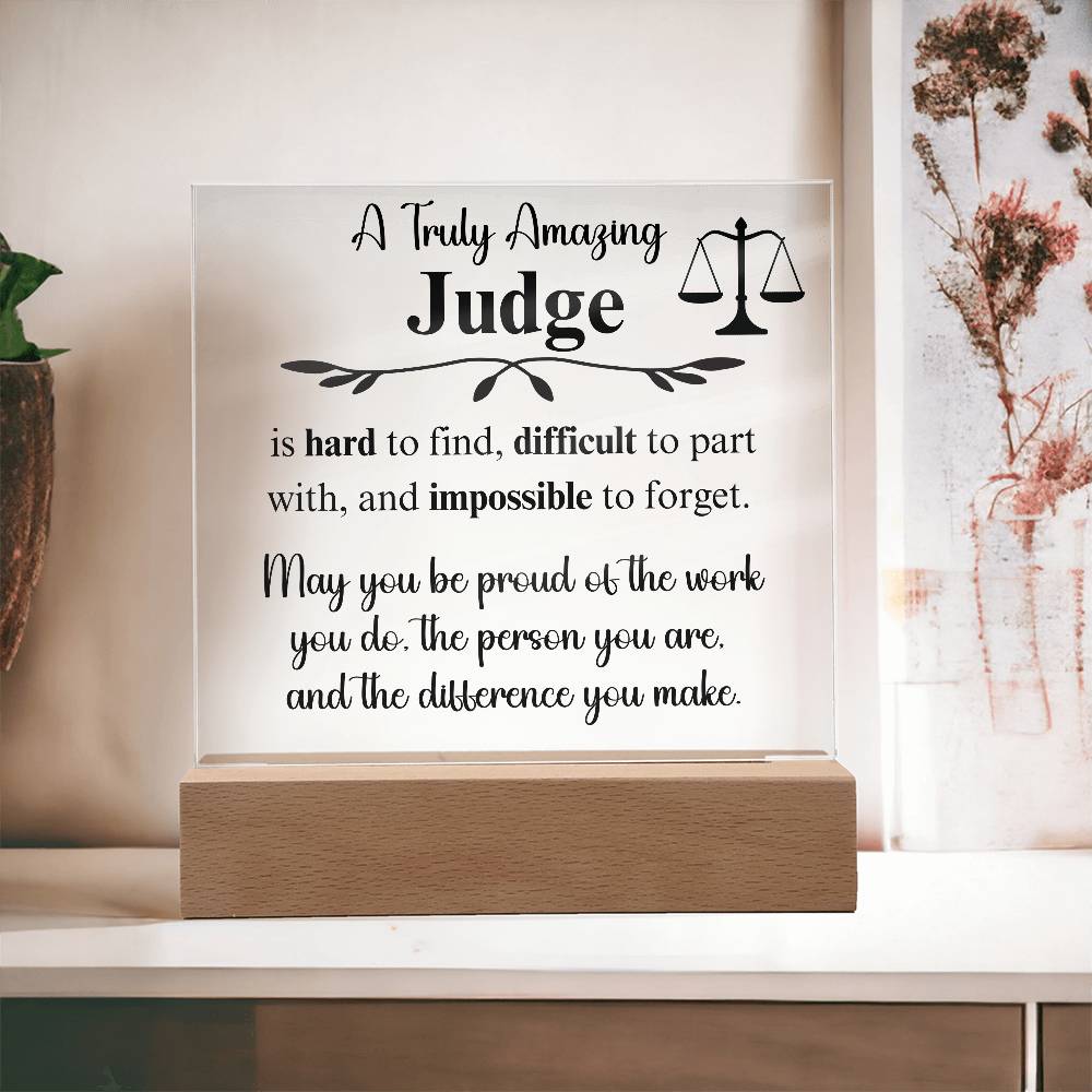 Personalized Judge Gift - Acrylic Square Plaque
