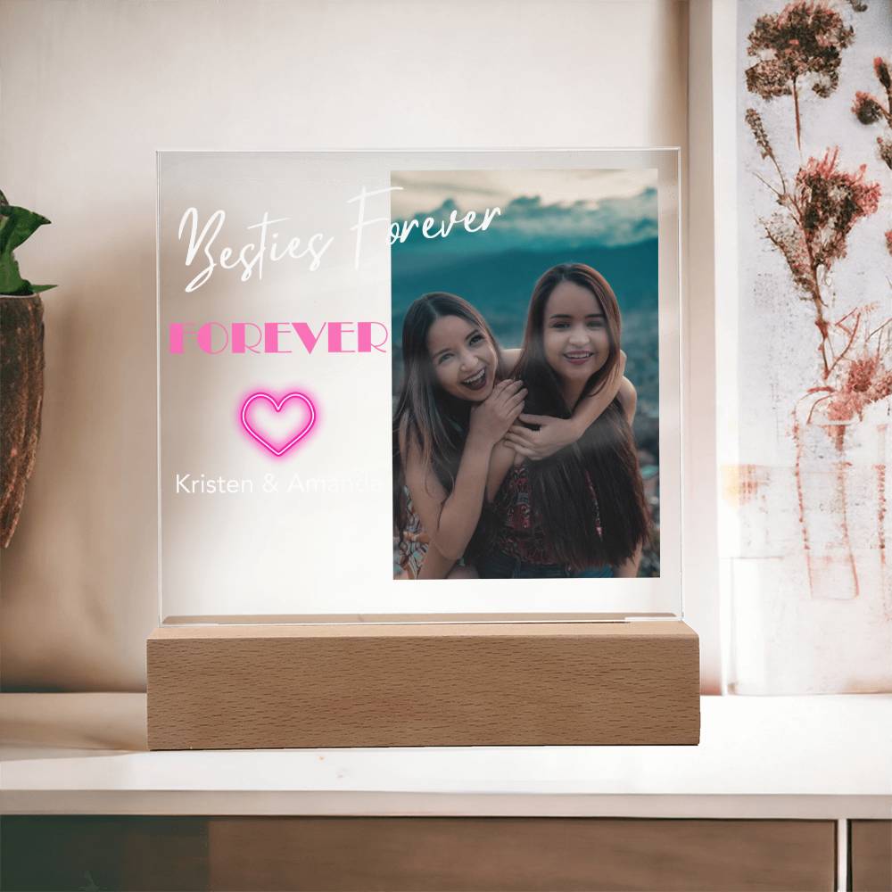 Best Friends Forever 2 - Acrylic Square Plaque (white)