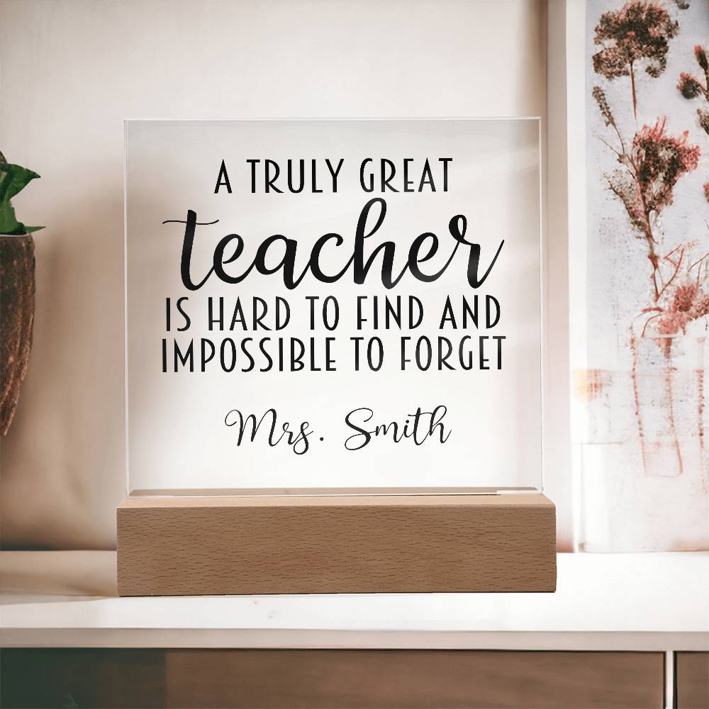 Teacher Square Acrylic Plaque 18