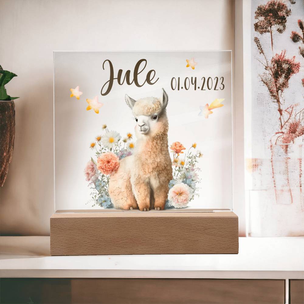 Nachtlicht Personalisiert Mit Namen - Acrylic Square Plaque