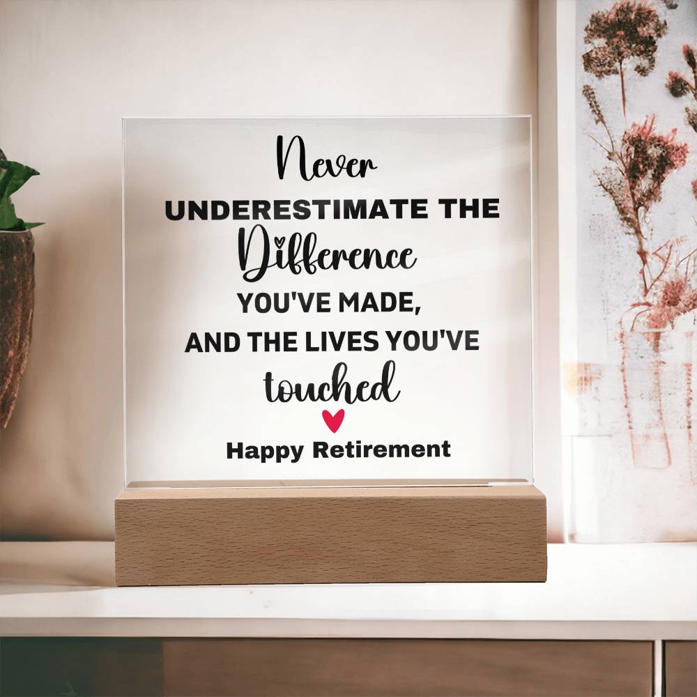 Happy Retirement - Acrylic Square Plaque