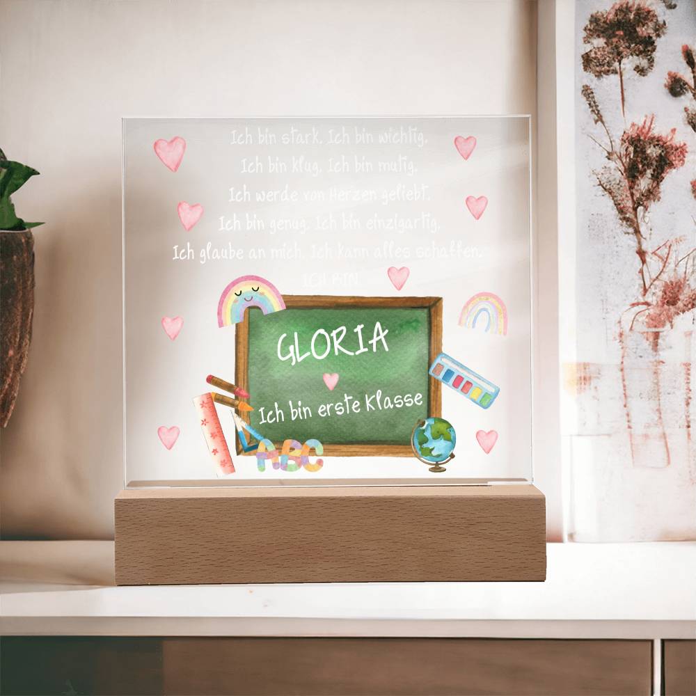 Personalisiertes Geschenk Zum Schulanfang - Acrylic Square Plaque