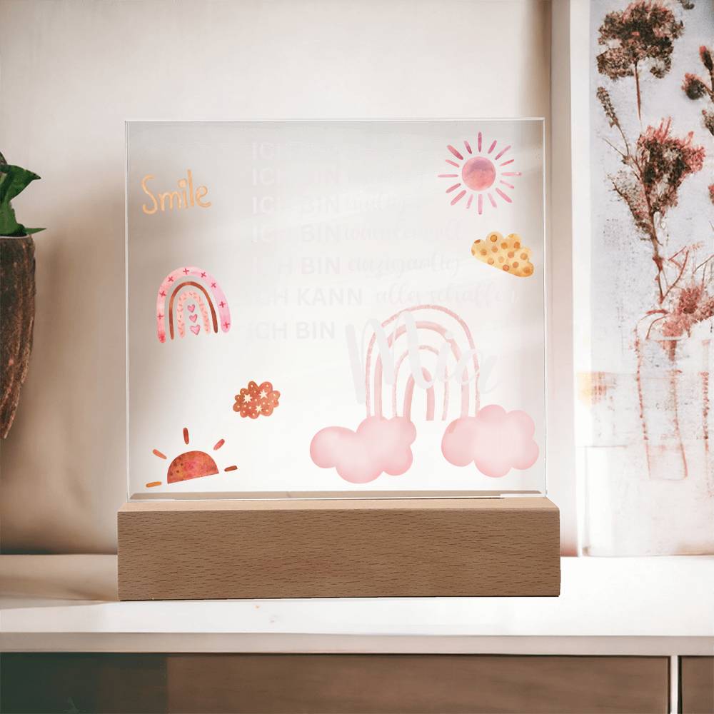 Personalisiertes Acryl LED Licht Mit Namen - Acrylic Square Plaque