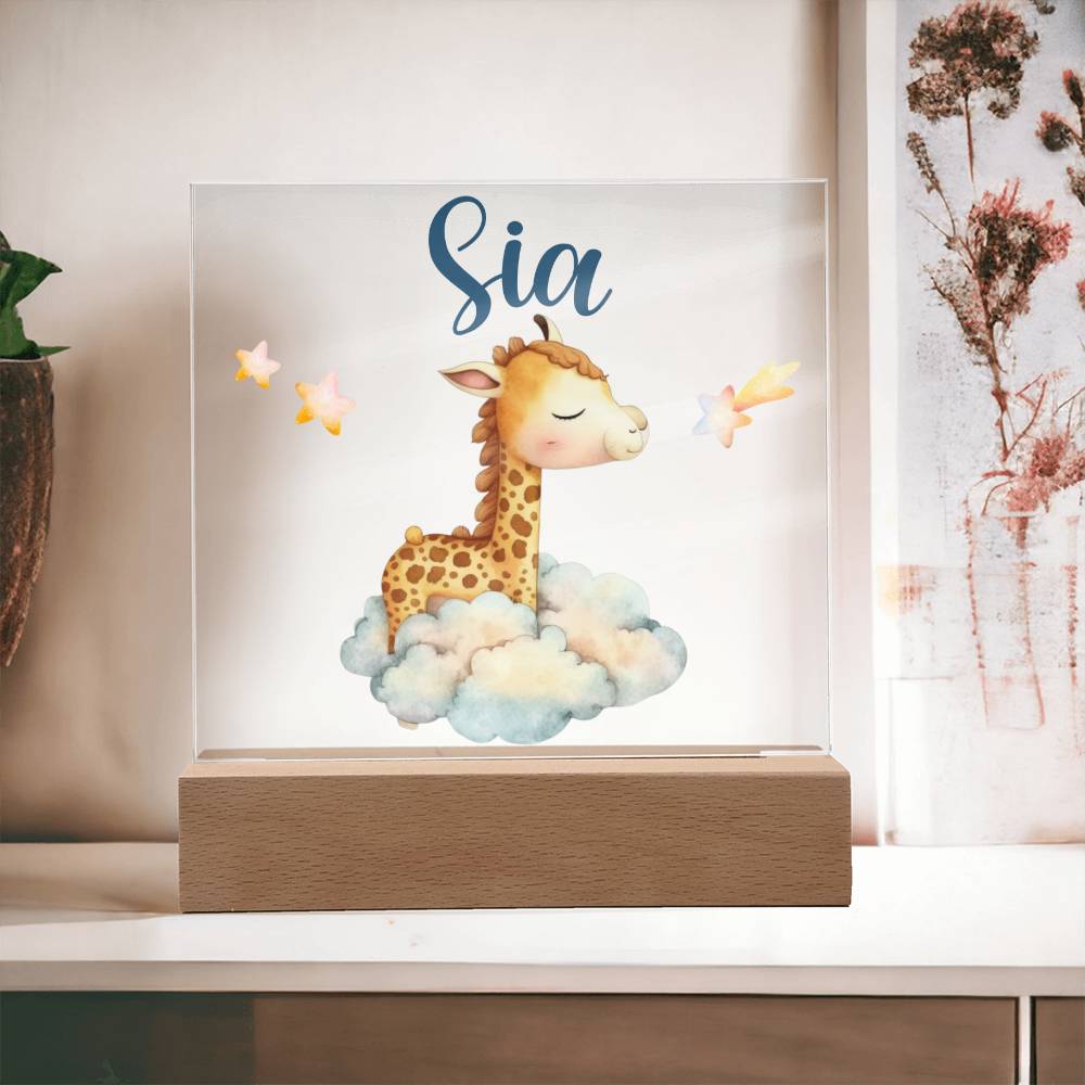 Nachtlicht Personalisiert Mit Namen - Acrylic Square Plaque