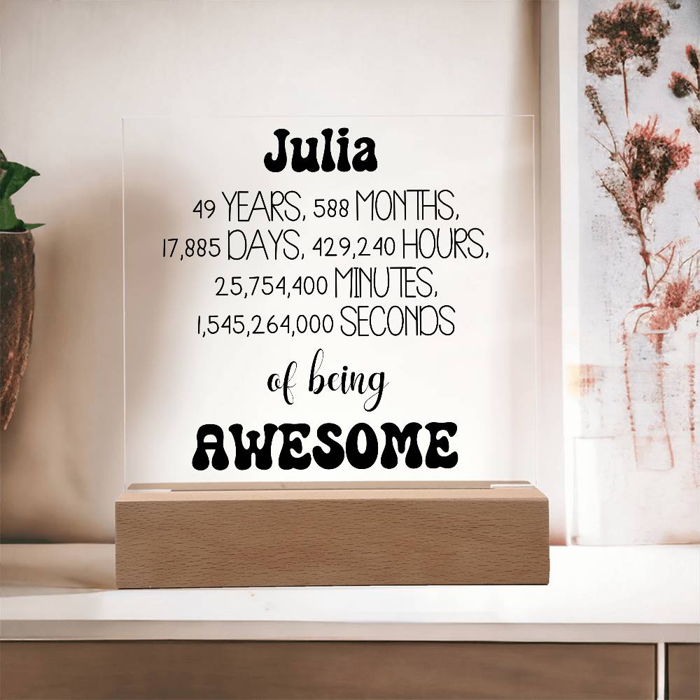 Happy 49th Birthday Personalized Gift Acrylic Plaque