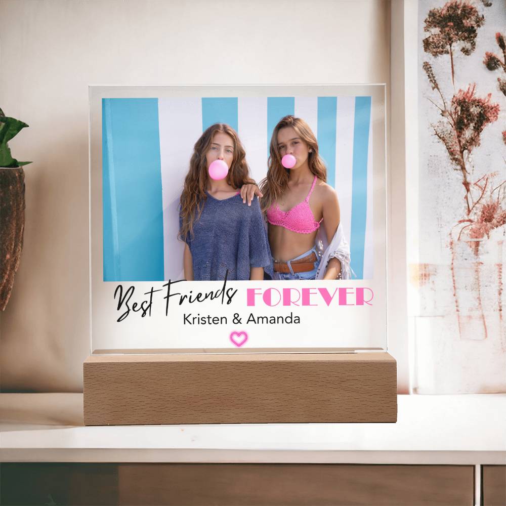 Best Friends Forever 7 - Acrylic Square Plaque (black)