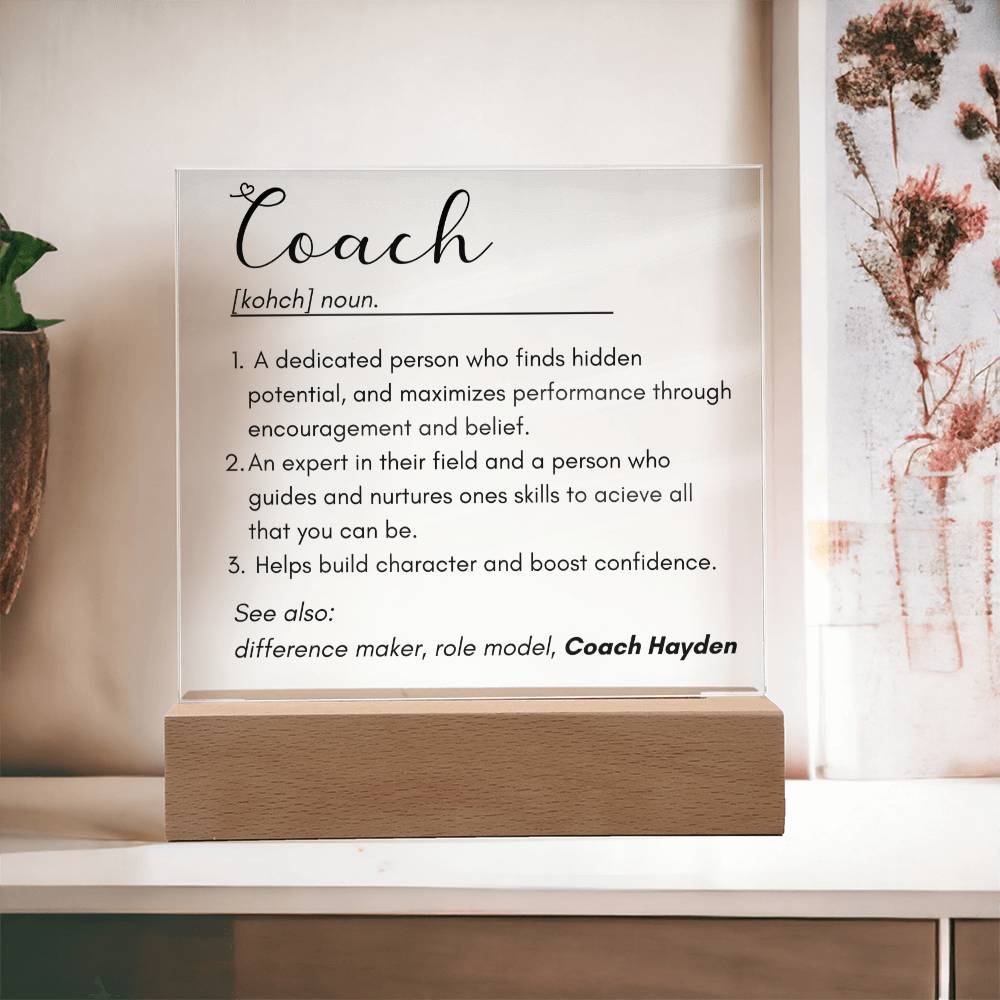Coach 3 - Acrylic Square Plaque