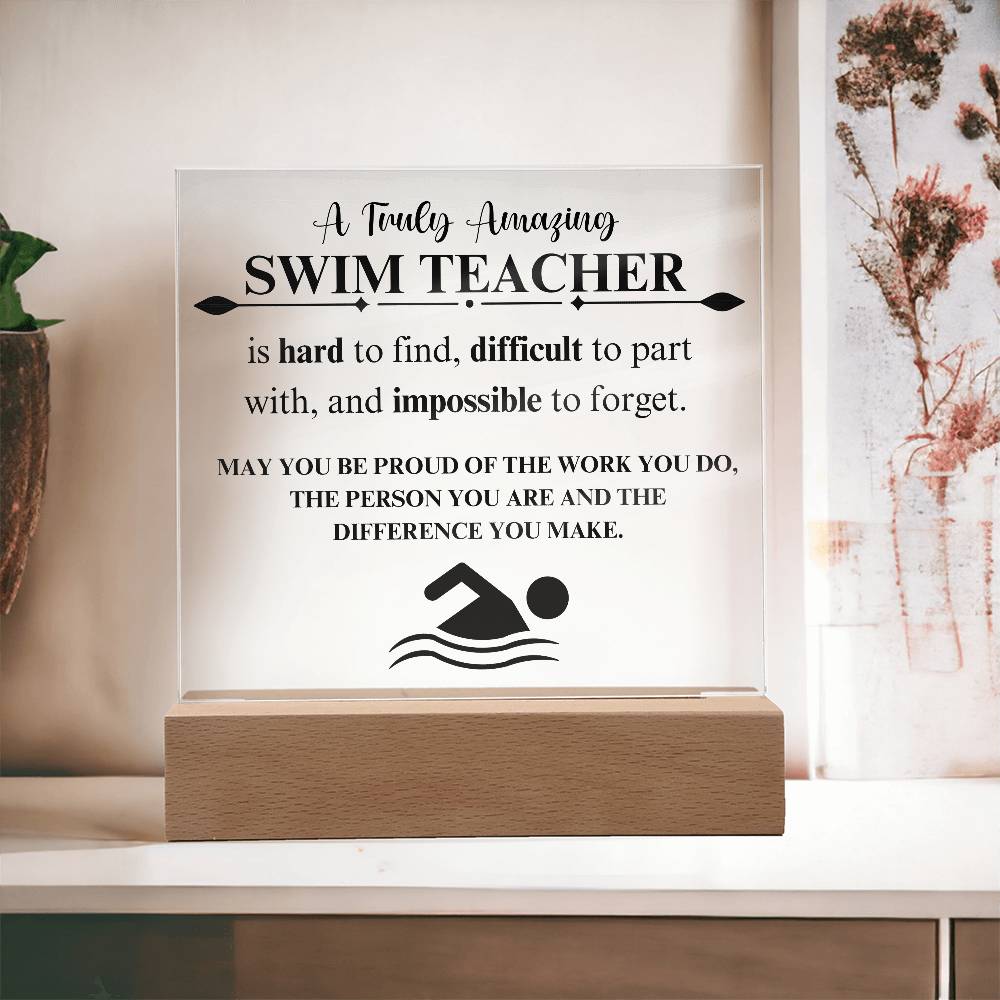 Swim Coach Gift 3 - Acrylic Square Plaque