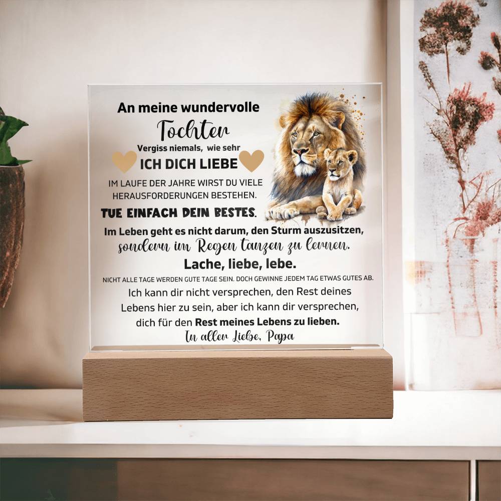 An Meine Tochter - Ich Dich Liebe - Acrylplatte