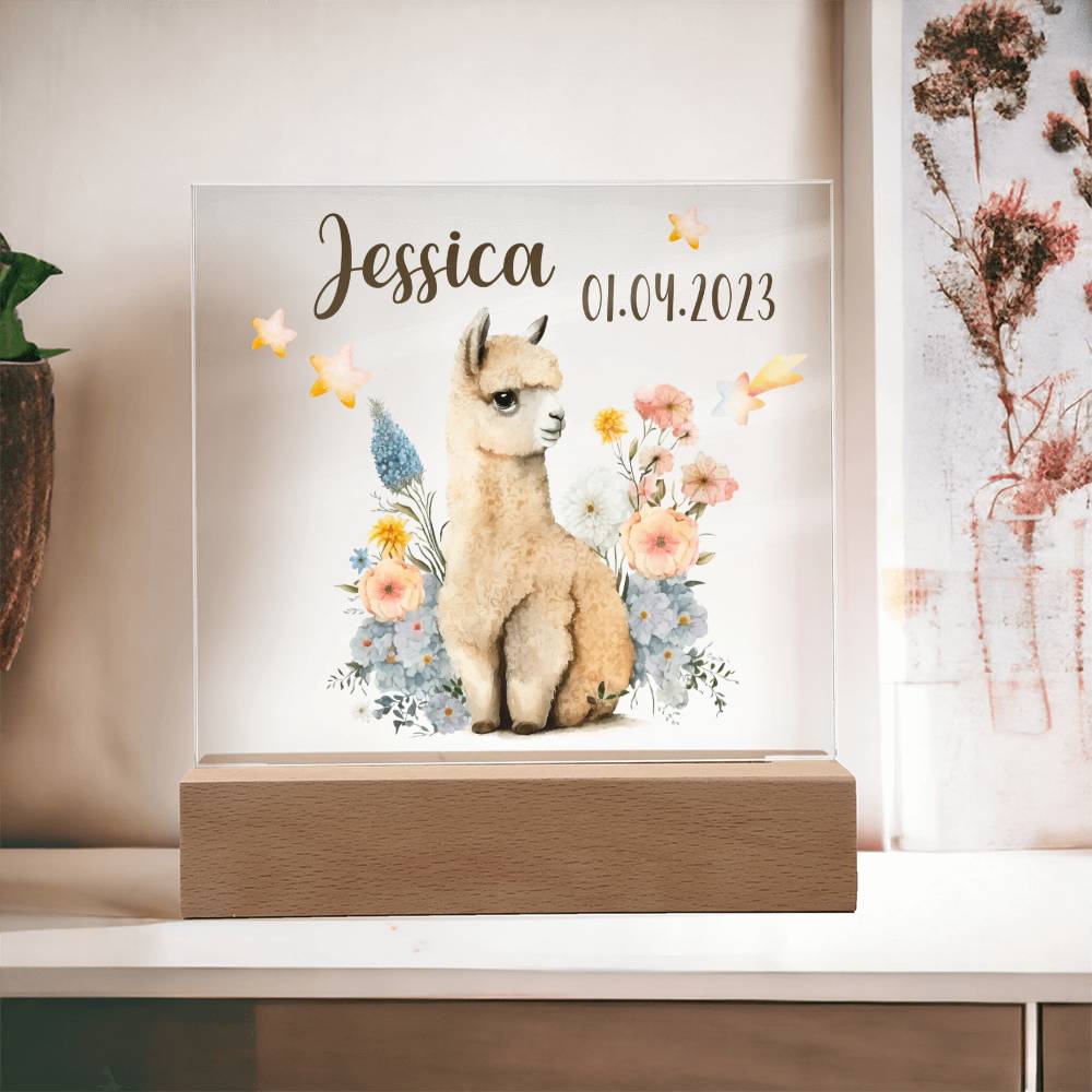 Nachtlicht Personalisiert Mit Namen - Acrylic Square Plaque