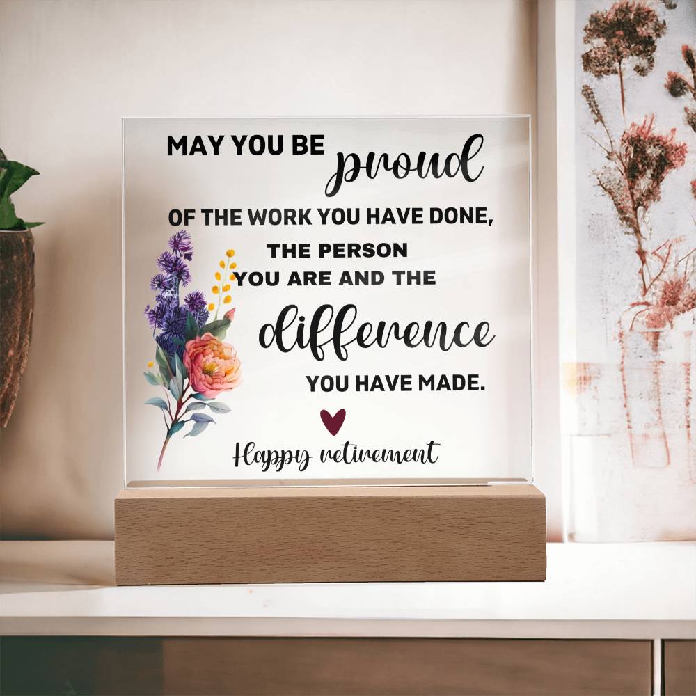 Happy Retirement - Acrylic Square Plaque