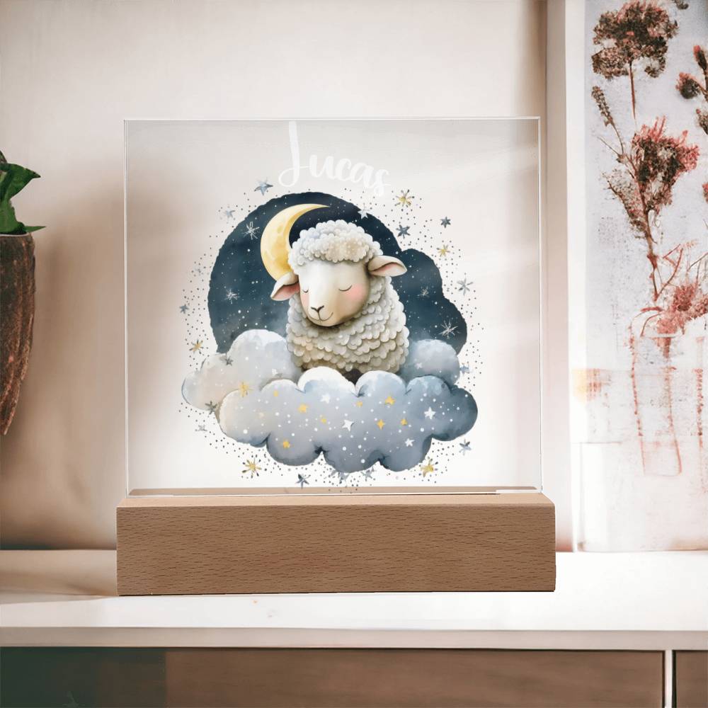 Night Light Personalized With Name - Acrylic Square Plaque