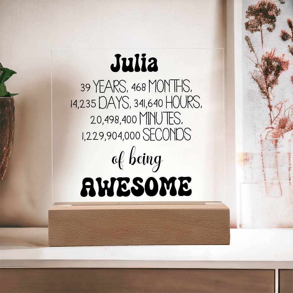 Happy 39th Birthday Personalized Gift Acrylic Plaque