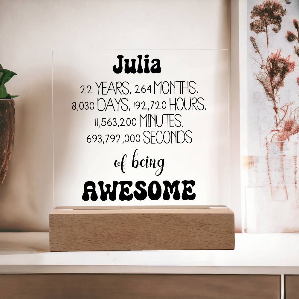Happy 22nd Birthday Personalized Gift Acrylic Plaque