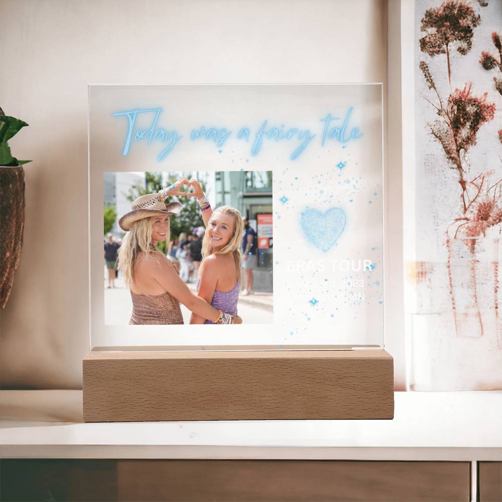 Eras Tour - Today Was A Fairy Tale - Acrylic Square Plaque(White Text)