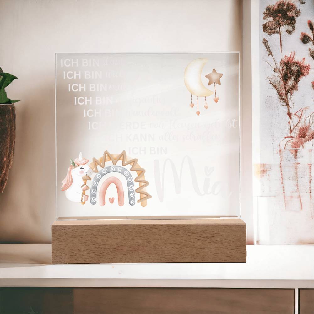 Personalisiertes Acryl LED Licht Mit Namen - Acrylic Square Plaque