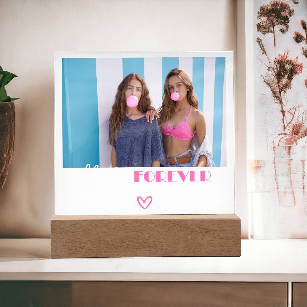 Best Friends Forever 8 - Acrylic Square Plaque (white)