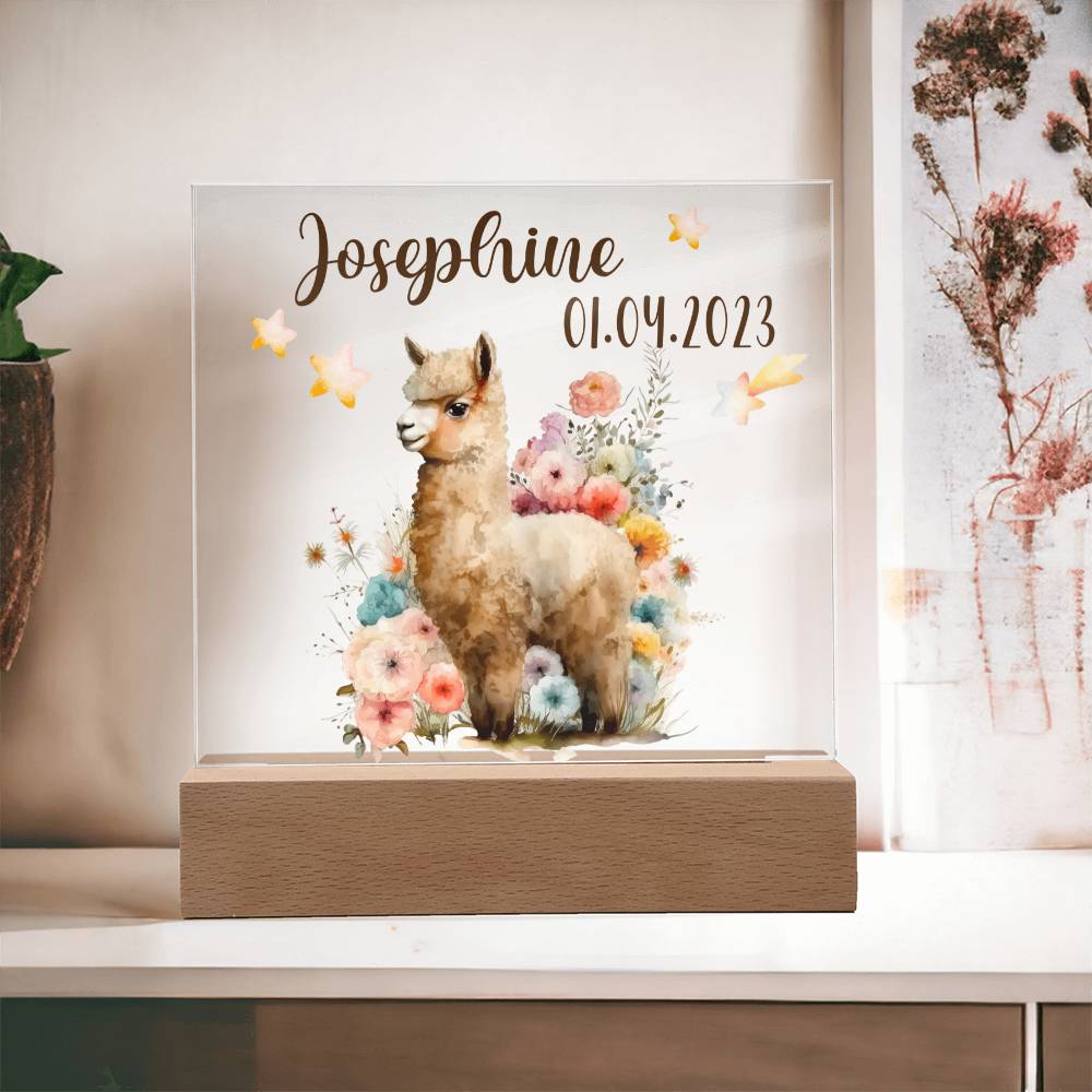 Nachtlicht Personalisiert Mit Namen - Acrylic Square Plaque
