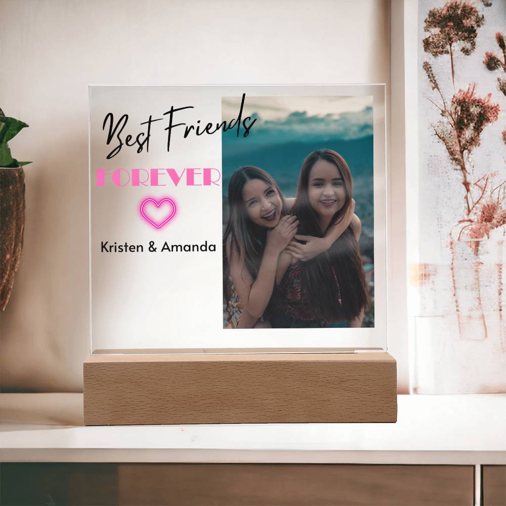 Best Friends Forever 1 - Acrylic Square Plaque (black)