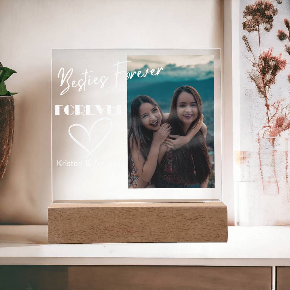 Best Friends Forever 3 - Acrylic Square Plaque (white)