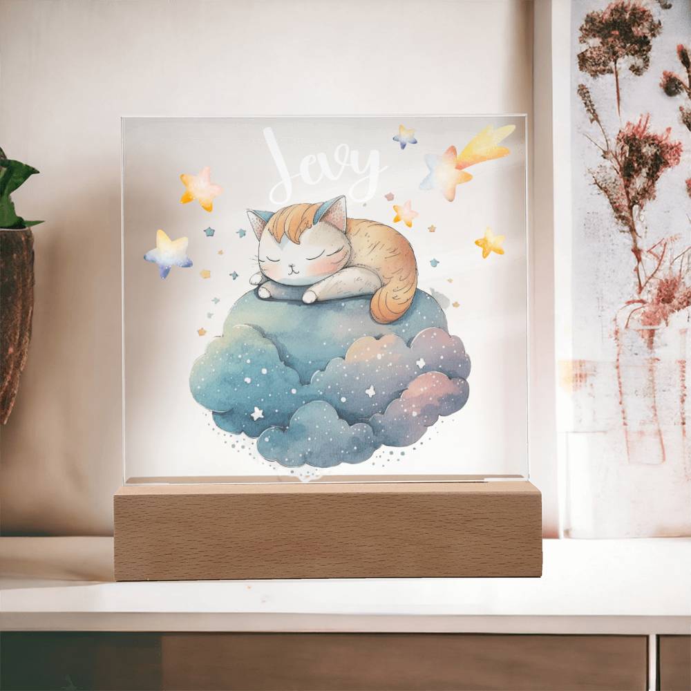 Night Light Personalized With Name - Acrylic Square Plaque