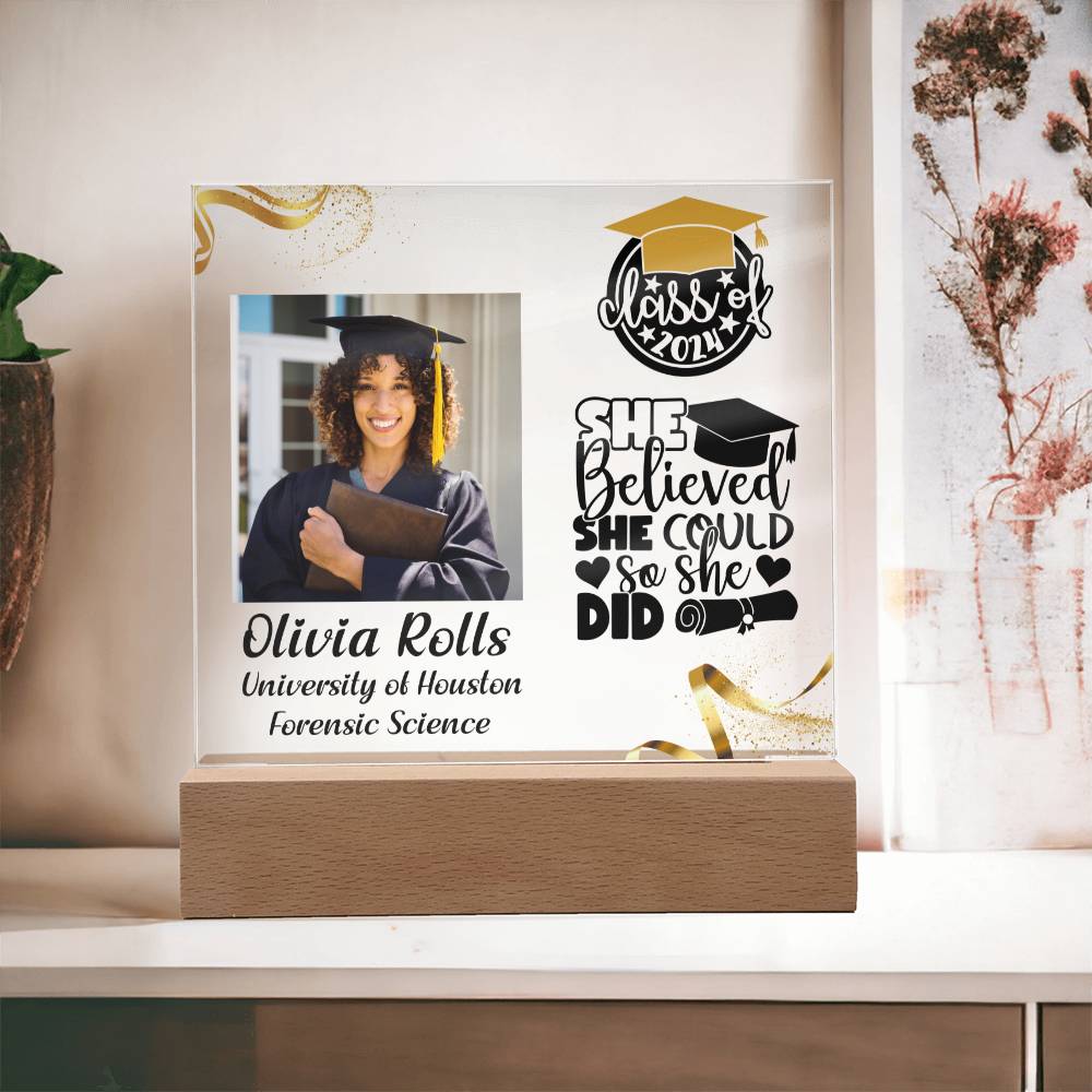 Custom Graduation Gift - Acrylic Square Plaque 10