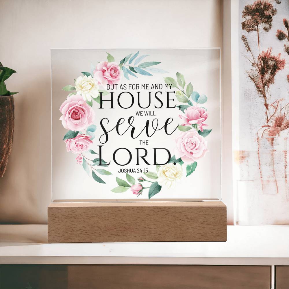 Bible Verse Art - Joshua 24:15 - Square Acrylic Plaque