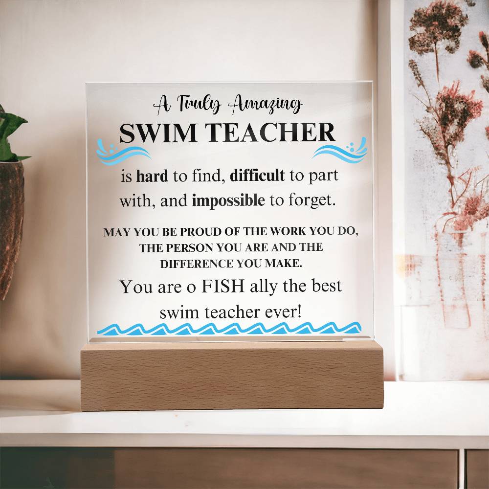 Swim Coach Gift 4 - Acrylic Square Plaque