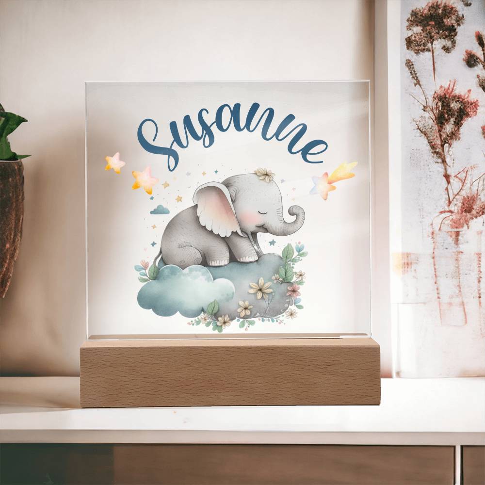Nachtlicht Personalisiert Mit Namen - Acrylic Square Plaque