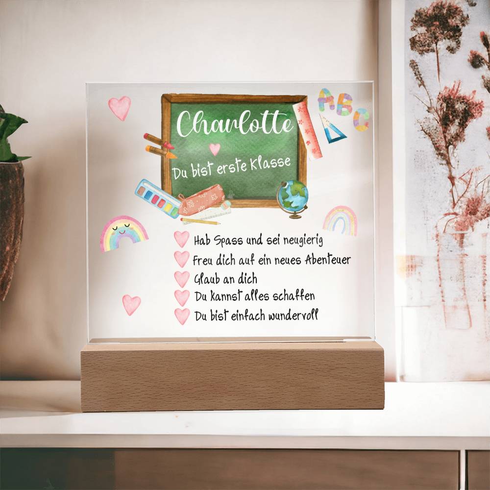 Personalisiertes Geschenk Zum Schulanfang - Acrylic Square Plaque