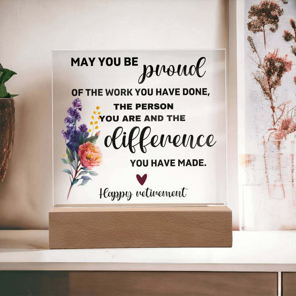 Happy Retirement - Acrylic Square Plaque