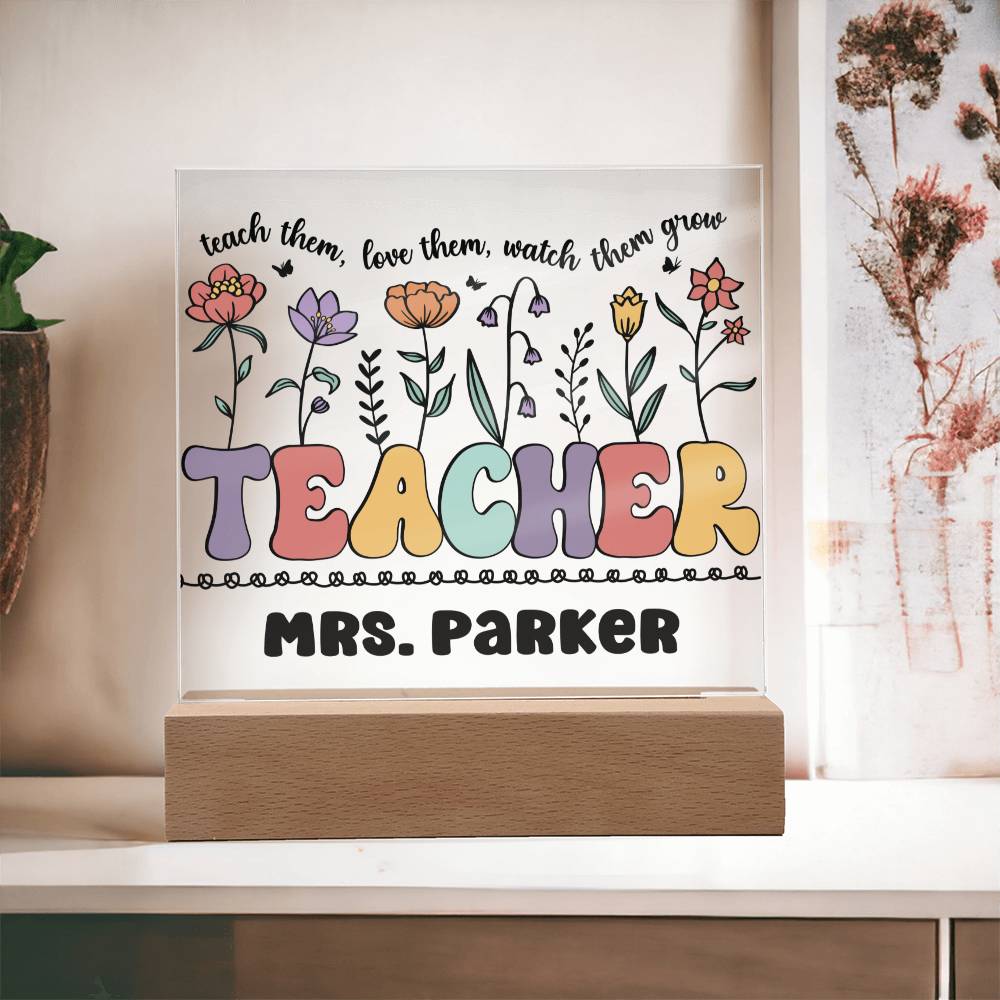 Teacher Square Acrylic Plaque 15